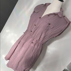 Women's Mauve Button-Up Dress